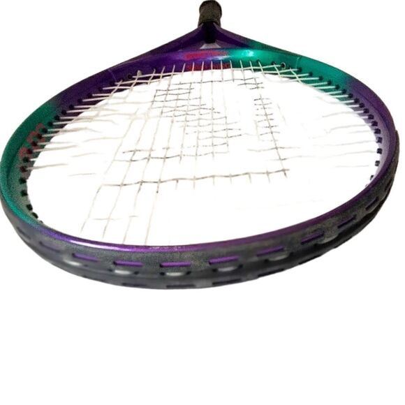 Spalding ASTA 100 Tennis Racquet 4.5 Grip Graphite Racket With Cover Purple Teal - Picture 7 of 16